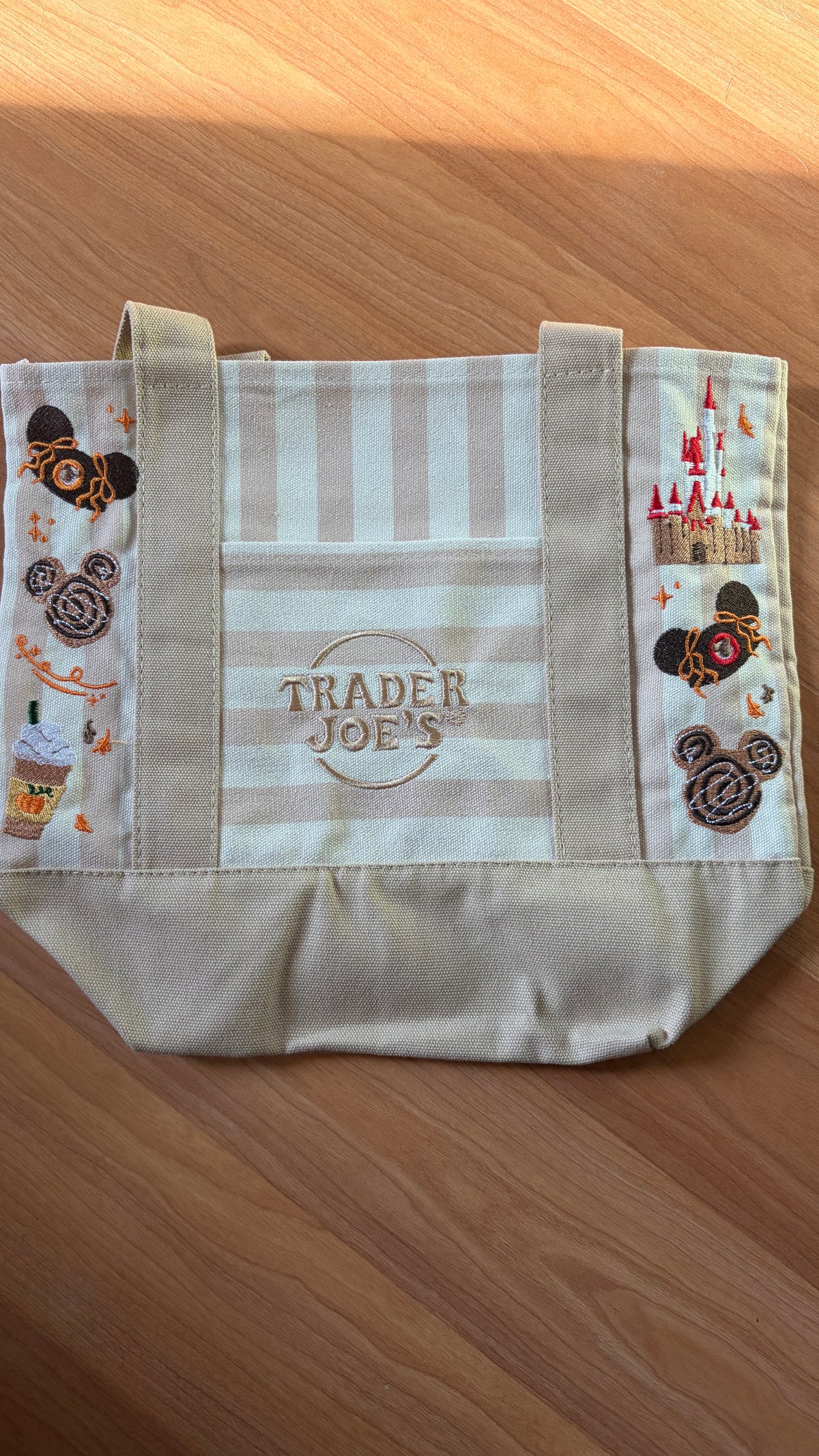 RTS Mini Striped Beige Fall Disney Embroidered Tote