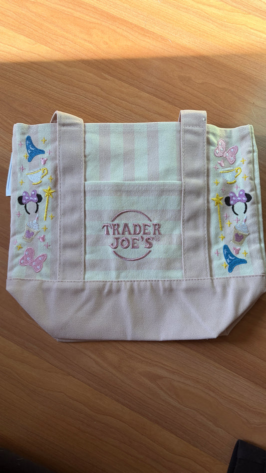 RTS Mini Striped Pink Icons Embroidered Tote
