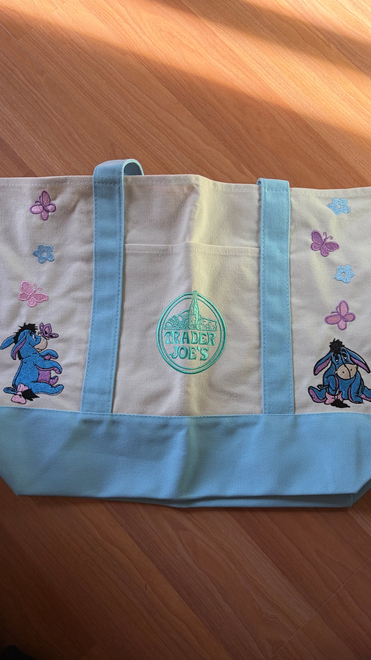 RTS Large Blue Eeyore Embroidered Tote
