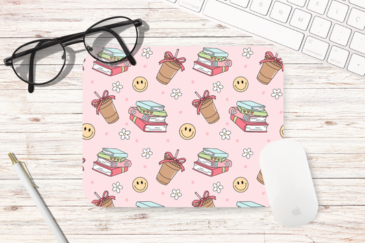 Books and Coffee Mouse Pad