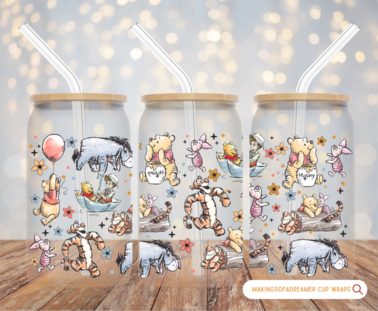 Retro Bear and Friends Cup Wrap