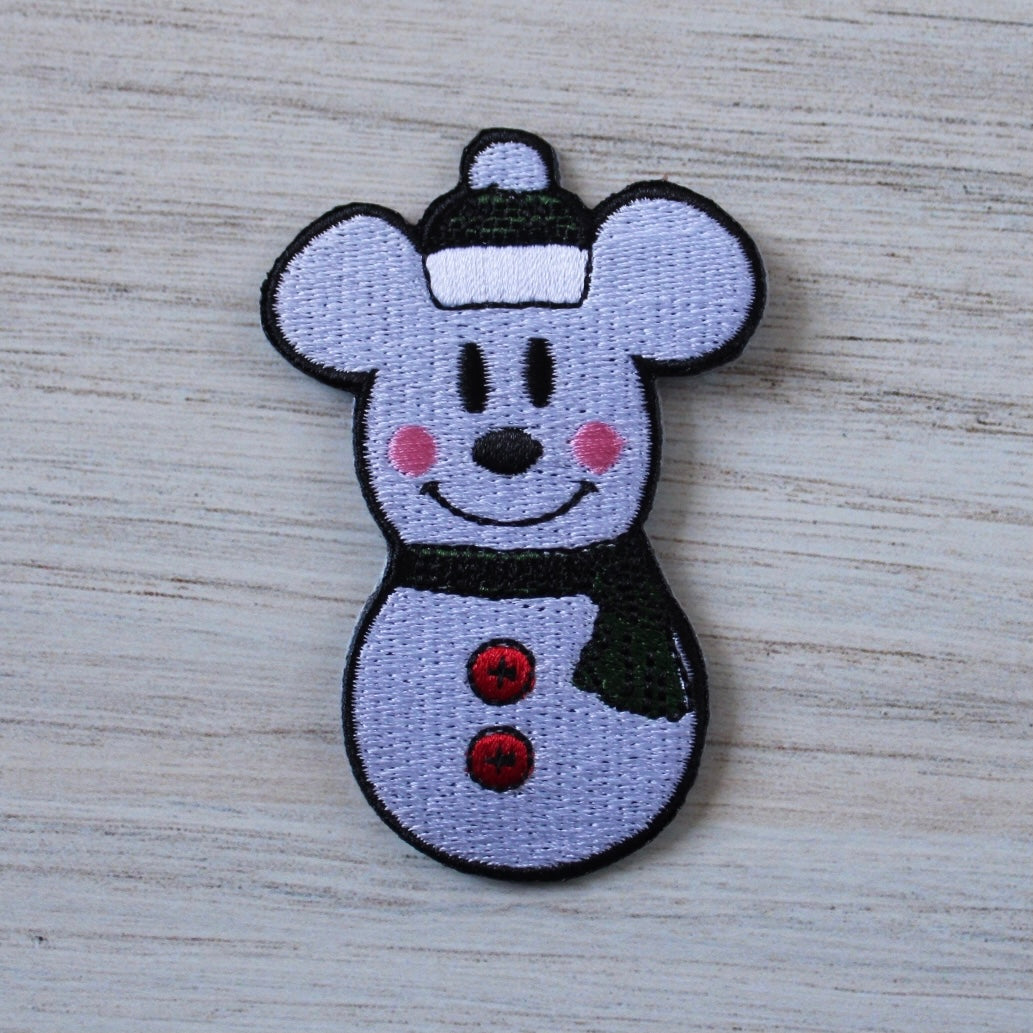 CLEARANCE Snowman Mouse Iron on Patch