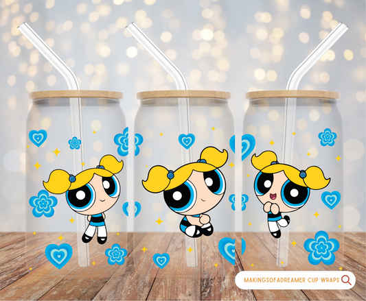 Blue Superhero Sister Cup Wrap