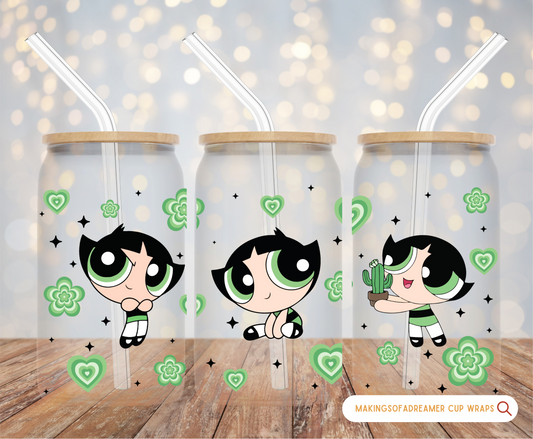 Green Superhero Sister Cup Wrap