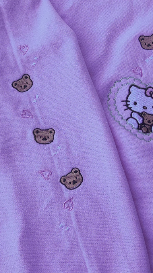 Kawaii Heart Kitty Embroidered Sweater